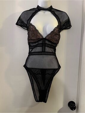 Victoria's Secret |Black Fishnet Lace Bodysuit